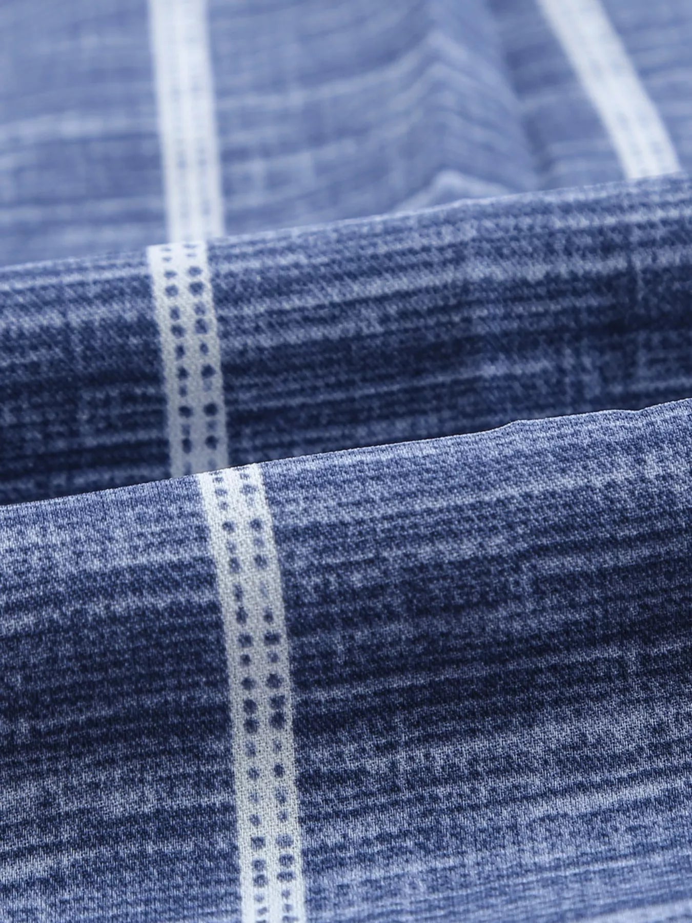 Striped Print V Neck Half Buttons Loose Blouse