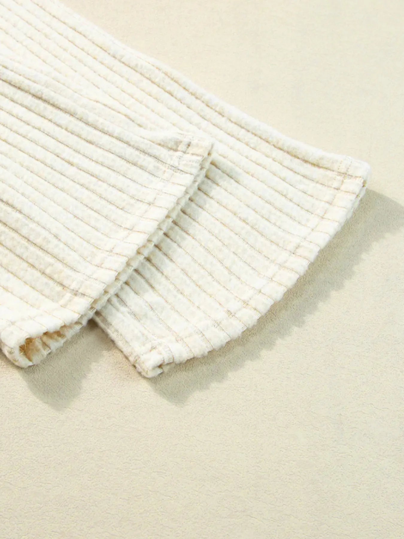 Ribbed Knit V-Neck Top and Pants Lounge Set