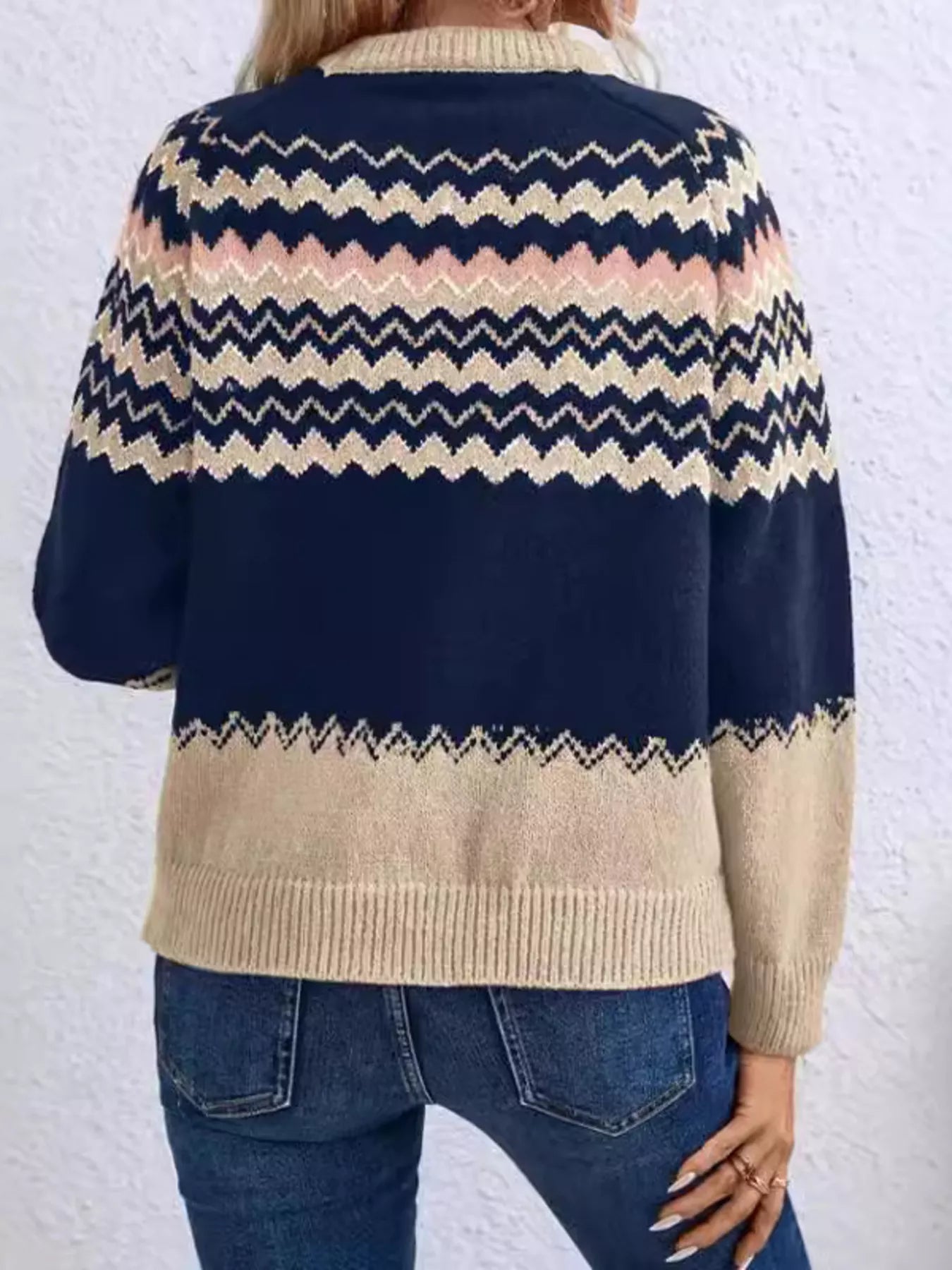 Geometric Pattern Knitted Sweater