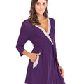 Tie Waist Surplice Neck Robe with Pockets