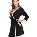 Tie Waist Surplice Neck Robe with Pockets