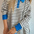 Striped Polo Collar Long Sleeve Sweatshirt Stripe