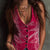 Velvet Button-Down Vest Coat Fuchsia Pink