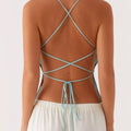 Embroidered Sequin Tie Back Cami