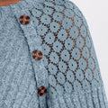 Ribbed Knit T-Shirt with Lace Shoulder Detail