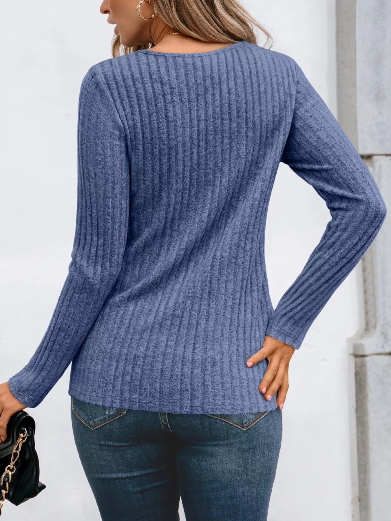 Ribbed Long Sleeve T-Shirt
