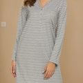 Striped Long Sleeve Lounge Dress