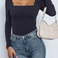 Square Neck Long Sleeve Bodysuit