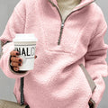 Sherpa Half Zip Sweatshirt Pink
