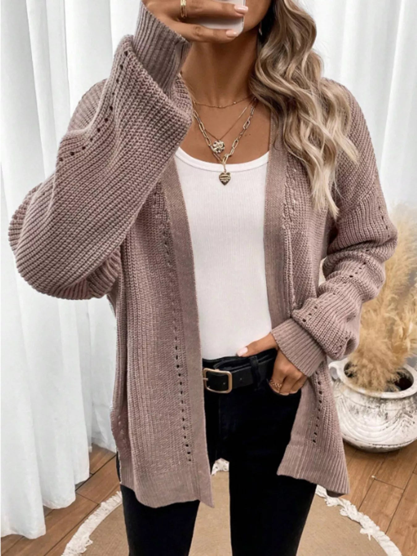 Cozy Knit Open Front Cardigan