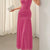 Ruched Maxi Cami Dress Deep Rose