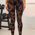 Tie-Dye High Waist Active Leggings Brown
