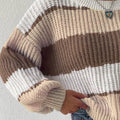 Striped Knit Round Neck Sweater