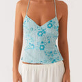 Embroidered Sequin Tie Back Cami