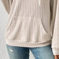 Ribbed Knit Long Sleeve Hoodie