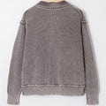 Mineral Wash Exposed Seam Patchwork Knit Open Sweater Cardigan