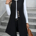 Button Up Longline Vest Coat
