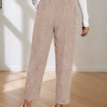 Corduroy Elastic Waist Cropped Pants