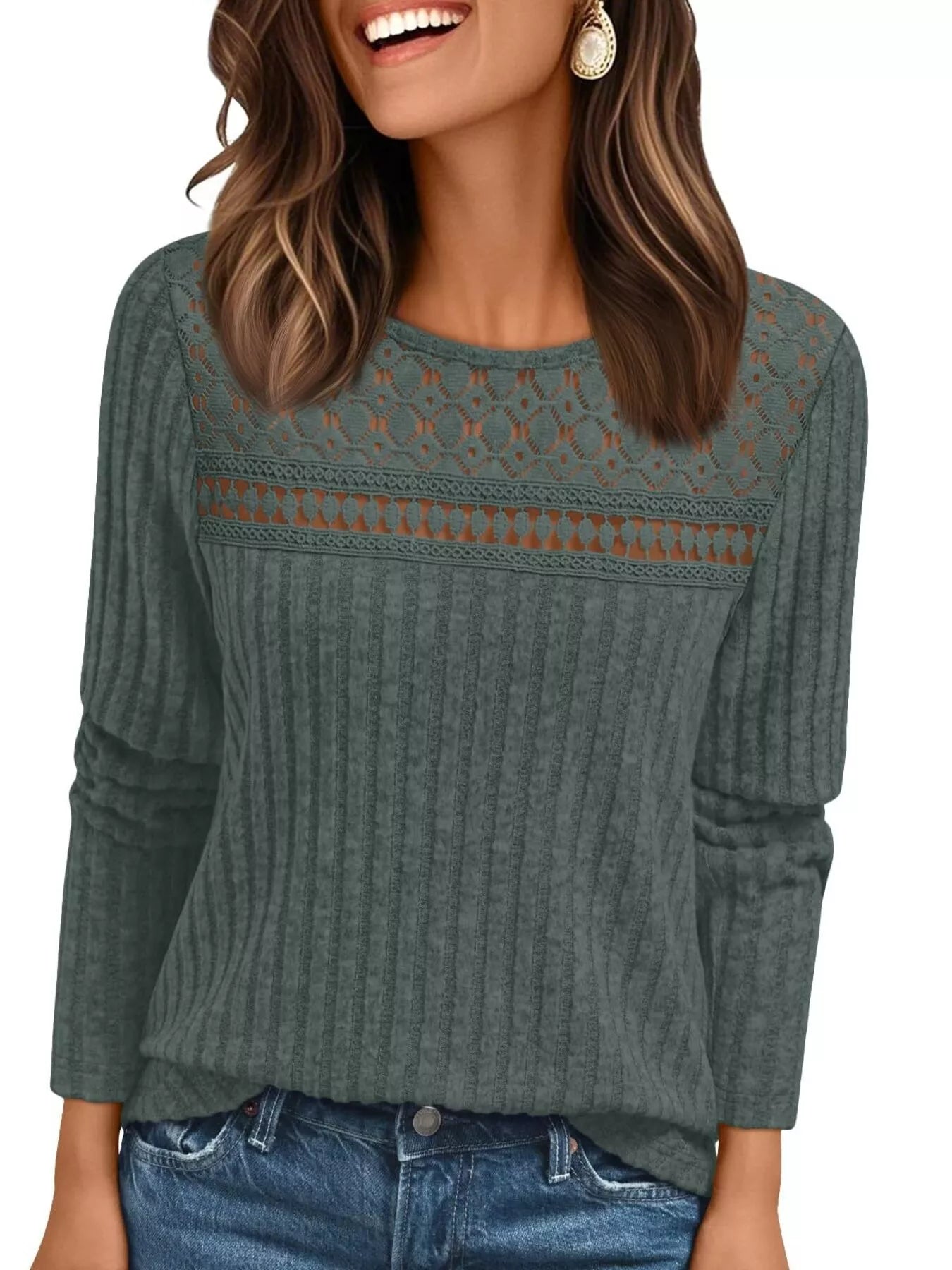 Ribbed Long Sleeve T-Shirt