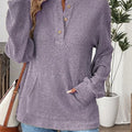 Ribbed Button Detail Long Sleeve T-Shirt Lavender