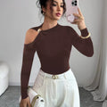 Cutout One-Shoulder Long Sleeve T-Shirt