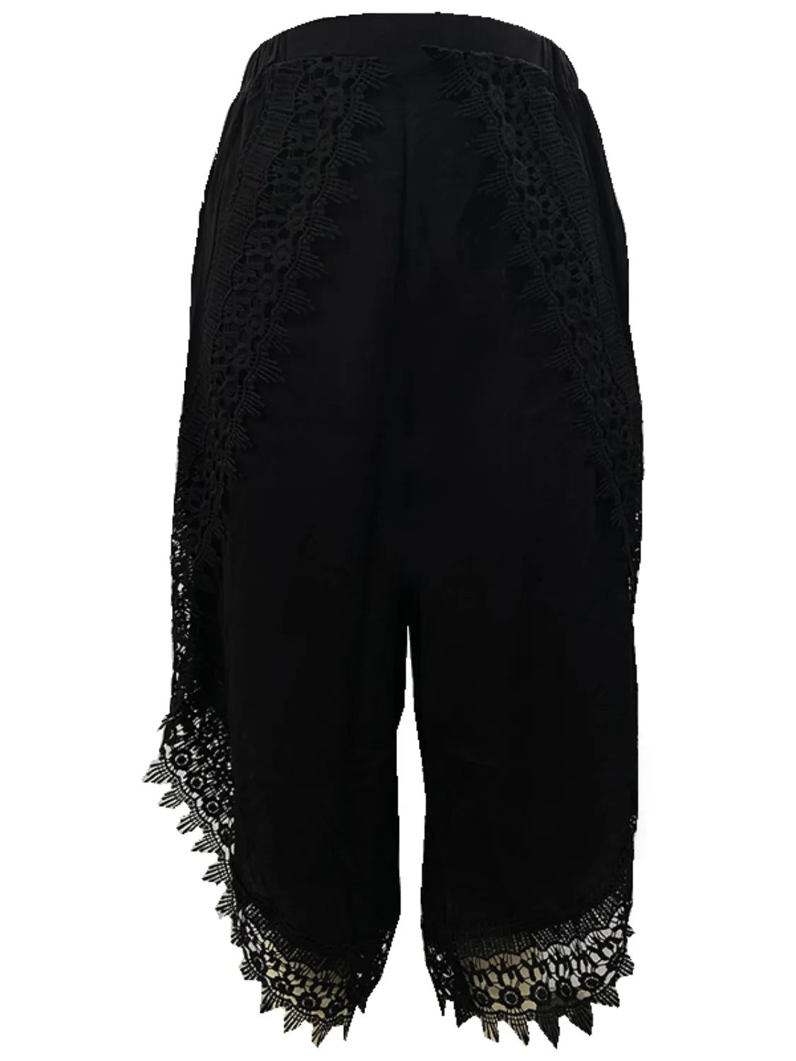 Full Size Lace Detail Wide Leg Pants Plus Size