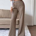 Plaid High-Waisted Wide Leg Pants