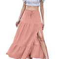 Full Size Slit Maxi Skirt Plus Size Pink