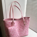Printed Tote Shoulder Bag with Pouch