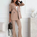 Lapel Collar Long Sleeve Blazer