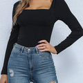 Square Neck Long Sleeve Bodysuit