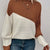 Color Block Ribbed Knit Sweater Caramel Color