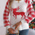 Reindeer Plaid Round Neck Long Sleeve Sweater White