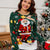 Santa Round Neck Long Sleeve Sweater Dark Green