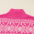 Christmas Snowflake Quarter Zip Collard Sweater