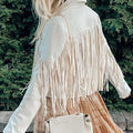 Fringe Open Front Cropped Jacket
