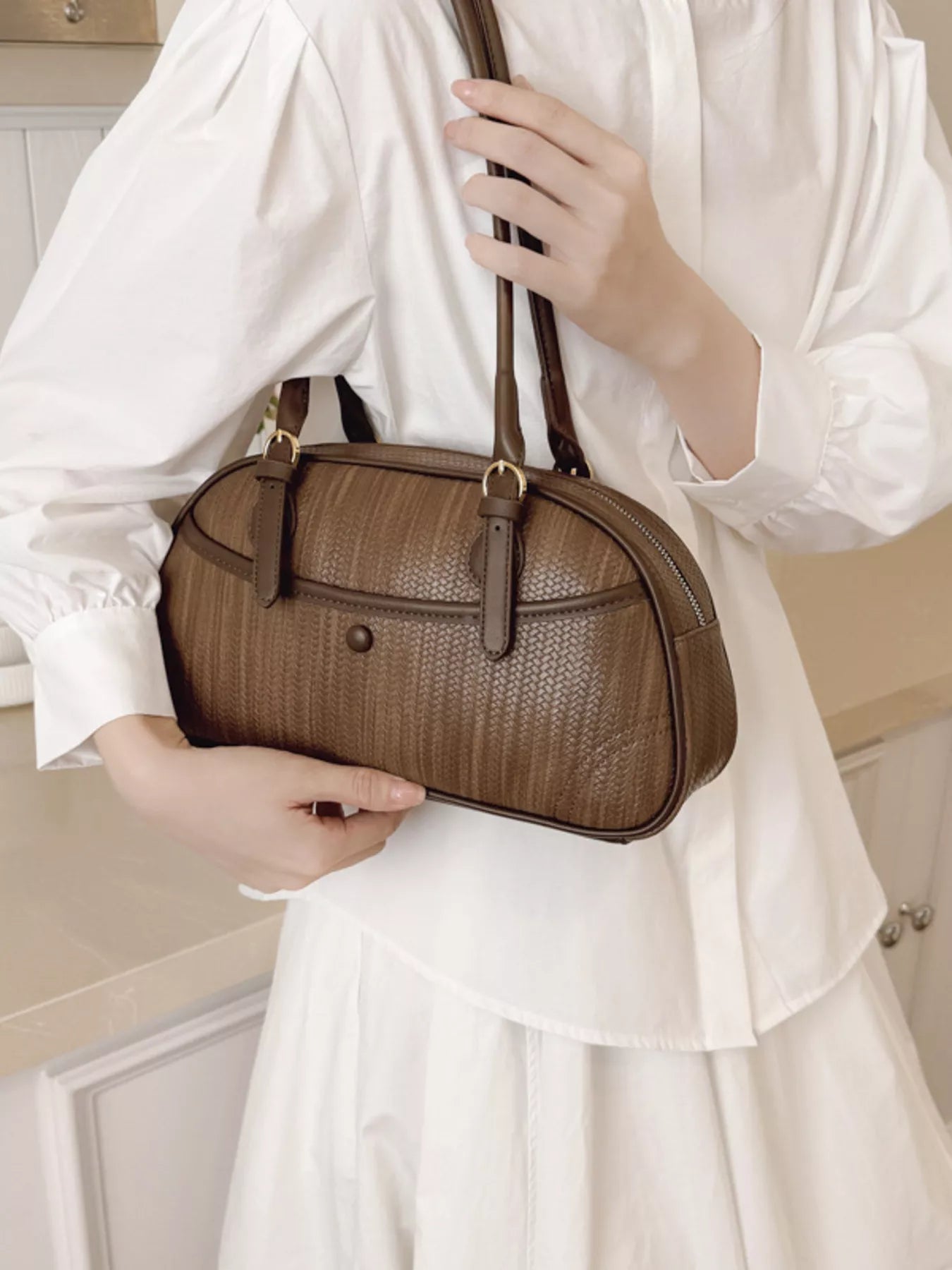 Vintage Buckle Shoulder Bag