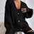 Chunky Knit Cable Knit Button-Up Cardigan Black