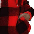 Full Size Plaid Sherpa Drawstring Hoodie Plus Size