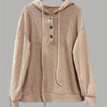 Button-Front Drawstring Hoodie