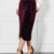 Side Tied Velvet Skirt Burgundy