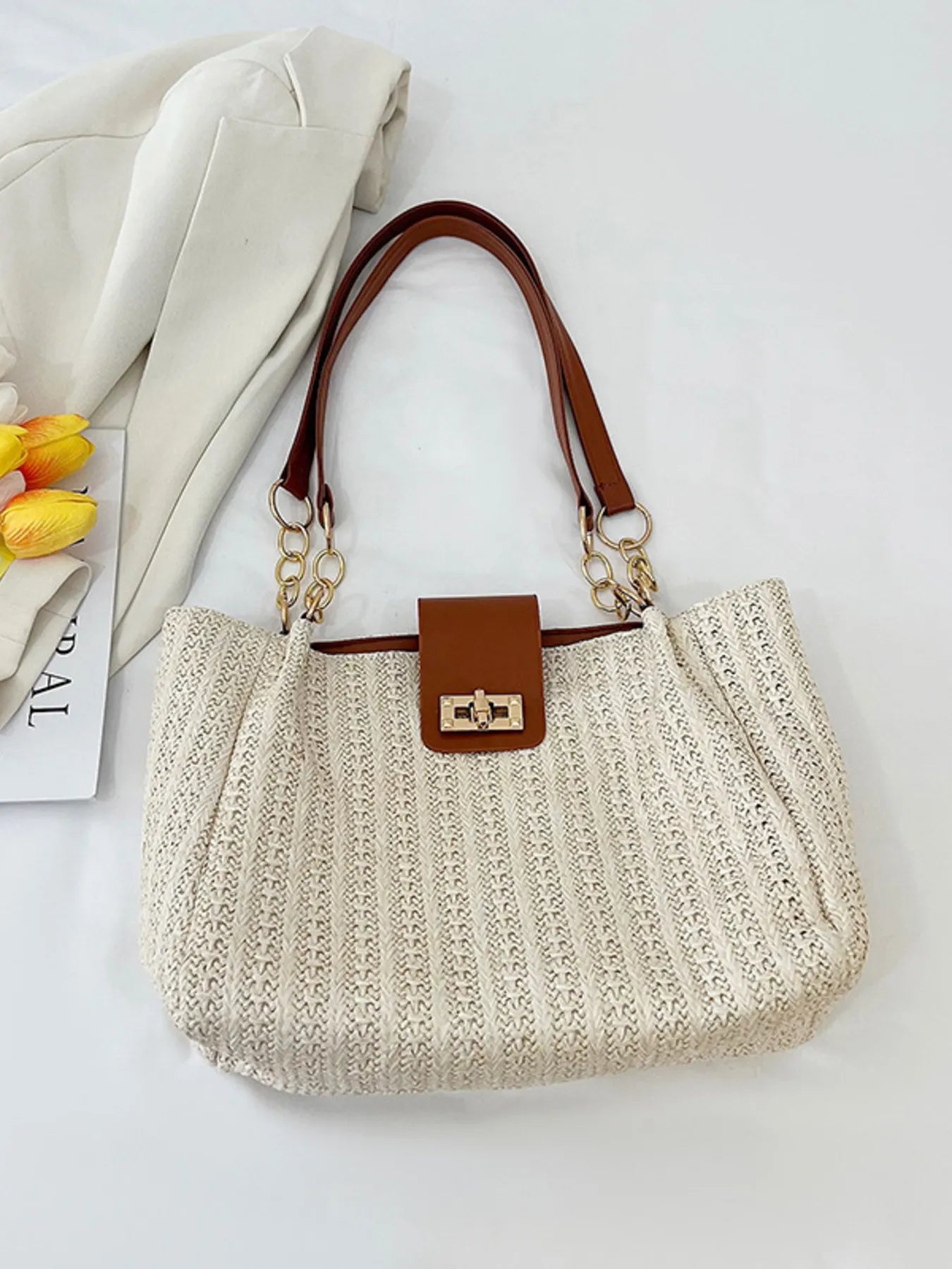 Woven Straw Shoulder Bag