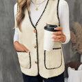 V-Neck Button Up Vest Coat