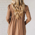 Lace Trim Button-Down Mini Dress