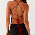 Embroidered Sequin Tie Back Cami