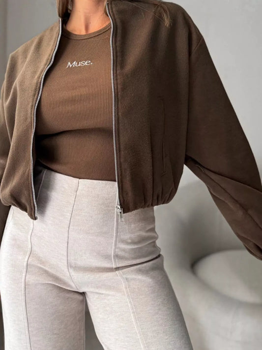 Casual Fleece Zip-Up Jacket