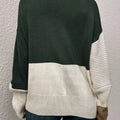 Color Block Ribbed Knit Sweater