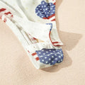 US Flag Heart Mock Neck Long Sleeve Bodysuit