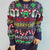 Christmas Pattern Round Neck Long Sleeve Sweater Dark Blue