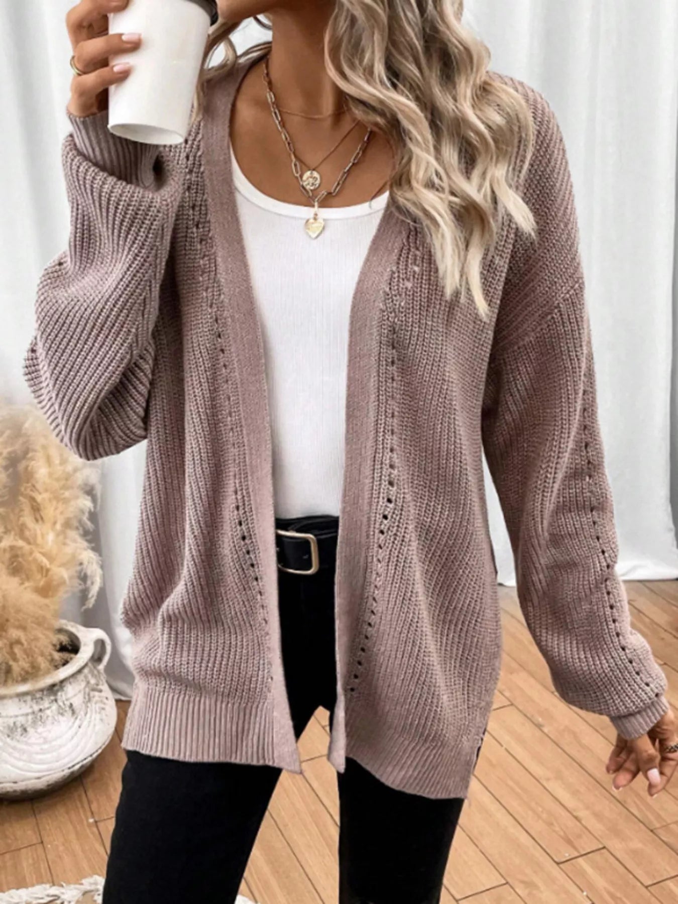 Cozy Knit Open Front Cardigan